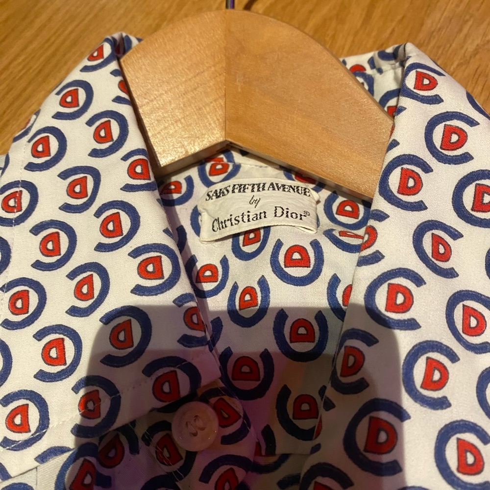 Vintage Christian Dior men’s shirt with CD logo mania print